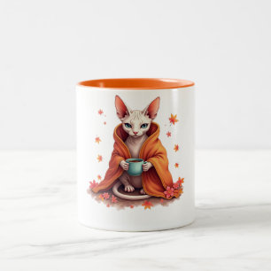 Knuffel Sphynx Kat Mok - Herfstval Schort & Koffie