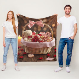 Knuffel Teddy Roze Mand Romantische Valentijn Fleece Deken