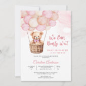 Knuffel Teddybeer Baby Shower Uitnodiging (Voorkant)