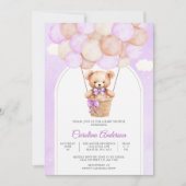 Knuffel Teddybeer Baby Shower Uitnodiging (Voorkant)
