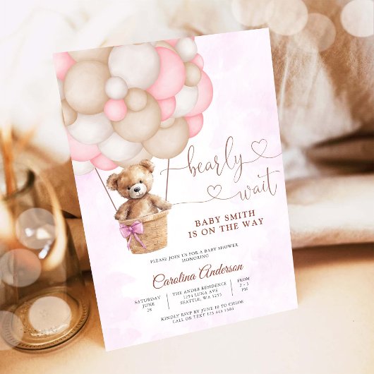 Knuffel Teddybeer Baby Shower Uitnodiging