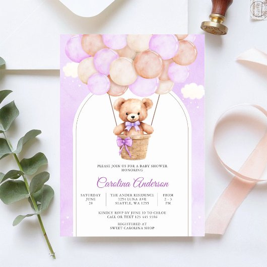 Knuffel Teddybeer Baby Shower Uitnodiging