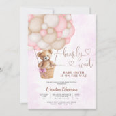Knuffel Teddybeer Baby Shower Uitnodiging (Voorkant)