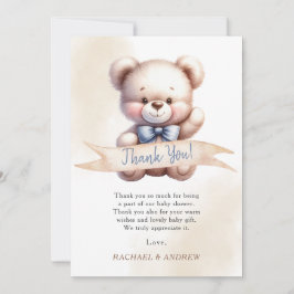 Knuffel Teddybeer Babyshower Bedankkaart Kaart