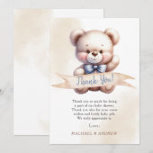 Knuffel Teddybeer Babyshower Bedankkaart Kaart (Voorkant / Achterkant)