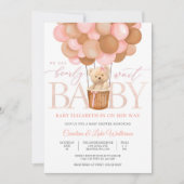 Knuffel Teddybeer Babyshower Uitnodiging (Voorkant)