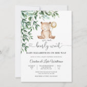 Knuffel Teddybeer Babyshower Uitnodiging (Voorkant)