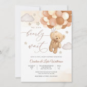Knuffel Teddybeer Babyshower Uitnodiging (Voorkant)