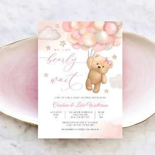 Knuffel Teddybeer Babyshower Uitnodiging