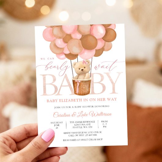 Knuffel Teddybeer Babyshower Uitnodiging