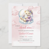 Knuffel Teddybeer Babyshower Uitnodiging Cloud Nin (Voorkant)