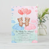 Knuffel Teddybeer Ballon Thema Kaart (Staand voorkant)