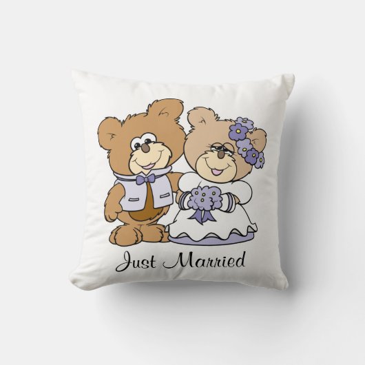 knuffel teddybeer bruidspaar kussen (Voorkant)