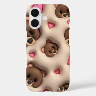 Knuffel Teddybeer Hart iPhone Sticker 16 Hoesje