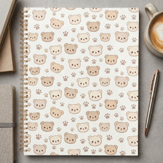 Knuffel Teddybeer Patroon Notitieboekje Cover Acht Planner