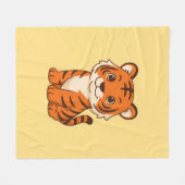 Knuffel Tijgerwelp op Geel Fleece Deken (Voorkant (Horizontaal))