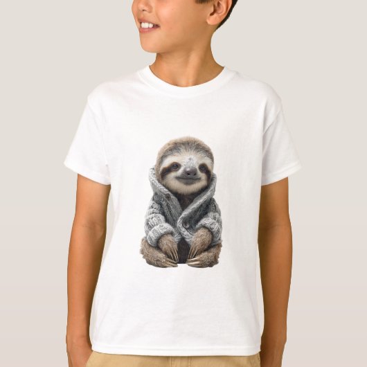 Knuffel Trui Luiaard Kinderen T-shirt (Voorkant)