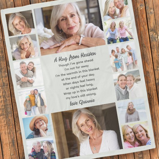 Knuffel uit de hemel gedicht multi-fotocollage-her fleece deken