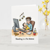 Knuffel Vaderdag Kaart voor op het Werk (Gele Bloem)