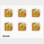Knuffel van een zachte sjaal ronde sticker (Vel)