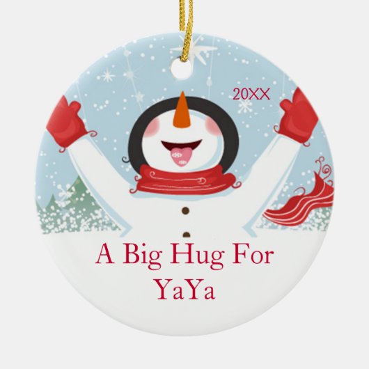 Knuffel voor YaYa Kerst Sneeuwman Ornament (Voorkant)