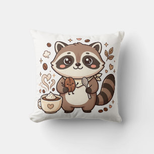 Knuffel Wasbeer Koffie Kussen Deken