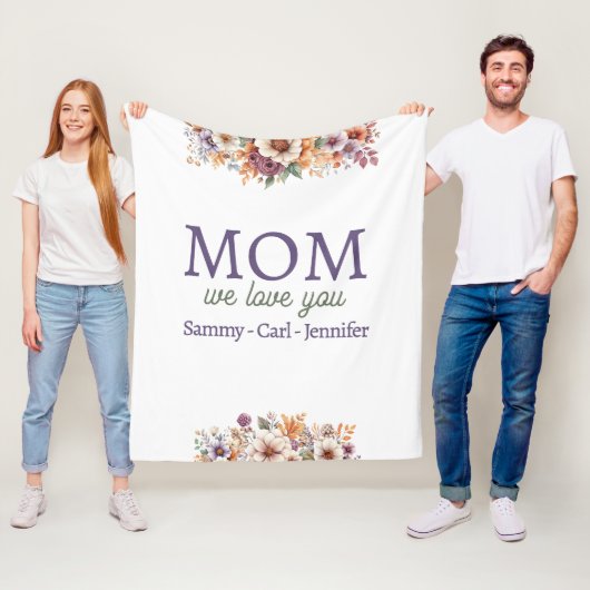 Knuffel, we houden van je, mam fleece deken (In situ)