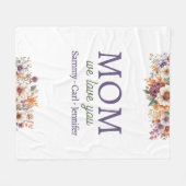 Knuffel, we houden van je, mam fleece deken (Voorkant (Horizontaal))