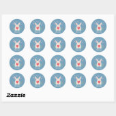 Knuffel Witte Konijn Met Hart Persoonlijk Ronde Sticker (Vel)