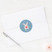 Knuffel Witte Konijn Met Hart Persoonlijk Ronde Sticker (Envelop)