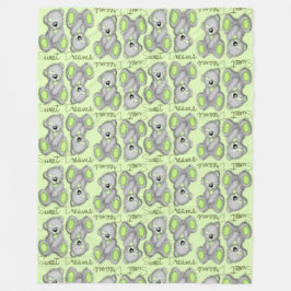 Knuffel Zachte Dromen Teddy-peridot Fleece Deken