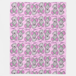 Knuffel Zoete Dromen Teddy-cotton candy Fleece Deken