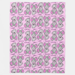 Knuffel Zoete Dromen Teddy-cotton candy Fleece Deken