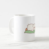 Knuffelachtige Eend Slapend Op Kussen Koffiemok (Voorkant links)