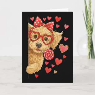 Knuffelachtige Goldendoodle Valentijn Doodle Moede Kaart