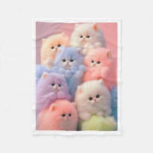 Knuffelachtige Pastel Kleuren Kittens Dekbed Fleece Deken