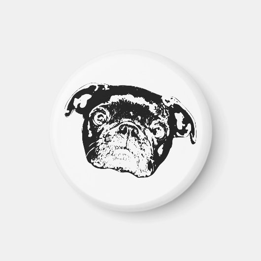 Knuffelachtige Pug Huisaccent Magneet (Voorkant)