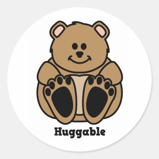 Knuffelbaar Beer Ronde Sticker (Voorkant)