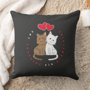 Knuffelbare Kat Knuffel Liefde Illustratie T-Shirt Kussen