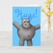 Knuffelbare nijlpaard Kaart (Gele Bloem)