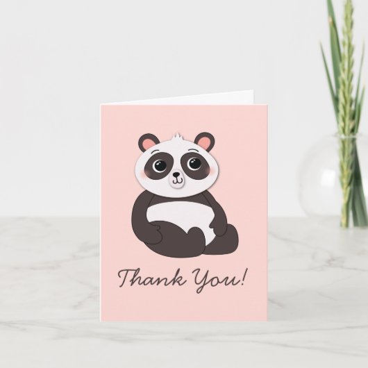 Knuffelbare Pandabeer Bedankt Briefkaarten voor Ki (Voorkant)