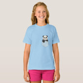 Knuffelbare pandabeer in zak t-shirt (Voorkant volledig)
