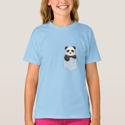 Knuffelbare pandabeer in zak t-shirt (Voorkant)