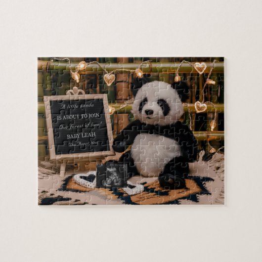 Knuffelbare Pandabeer Zwangerschapsaankondiging Legpuzzel (Horizontaal)