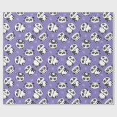 Knuffelbare poot van panda beer op blauwe achtergr cadeaupapier (Vlak)