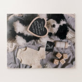 Knuffelbare puppy zwangerschapsaankondiging  legpuzzel (Horizontaal)