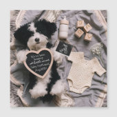 Knuffelbare puppy zwangerschapsaankondigingskaart (Voorkant)
