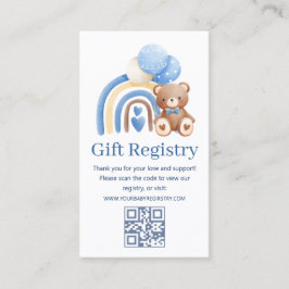 knuffelbeer baby Shower cadeau registratie qr code Informatiekaartje