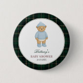 Knuffelbeer Baby Shower Knop Ronde Button 5,7 Cm (Voorkant)