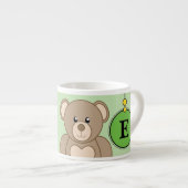 Knuffelbeer groen kinder maat espresso kop (Voorkant rechts)